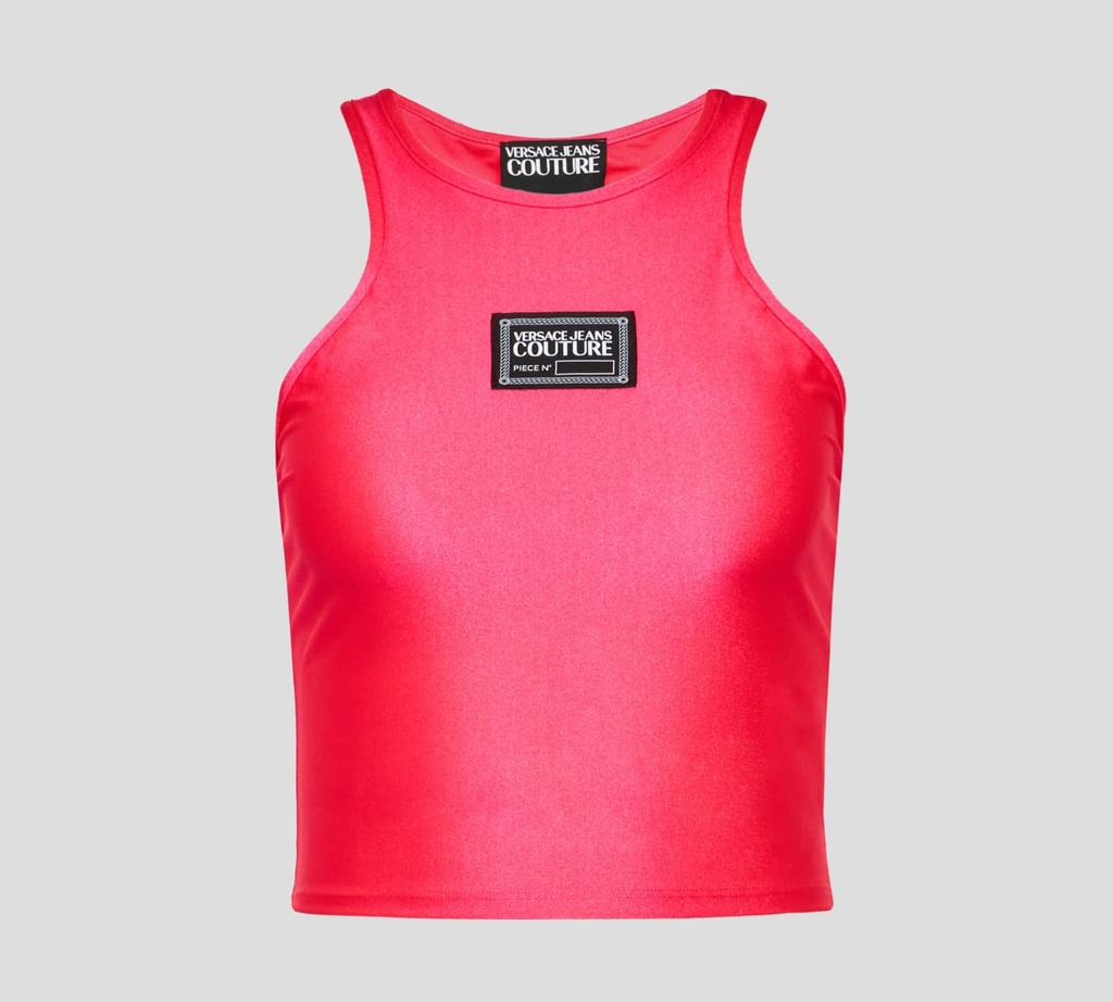 Versace Jeans Couture - CROP TOP DEPORTIVO DE LYCRA SIN MANGAS