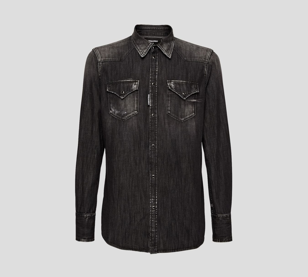 Dsquared2 - CAMISA DE JEAN CON DOBLE BOLSILLO FRONTAL