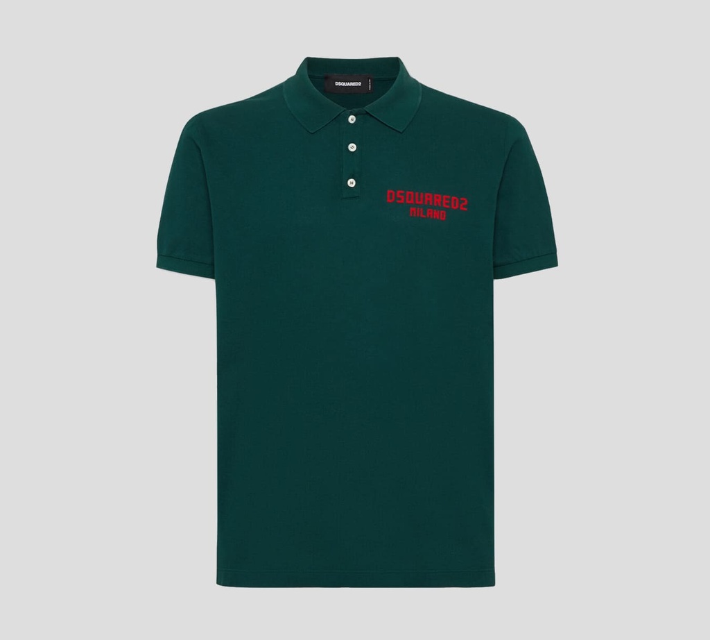 Dsquared2 - POLO UNICOLOR CON LOGO TEXTURIZADO EN SOBRE RELIEVE