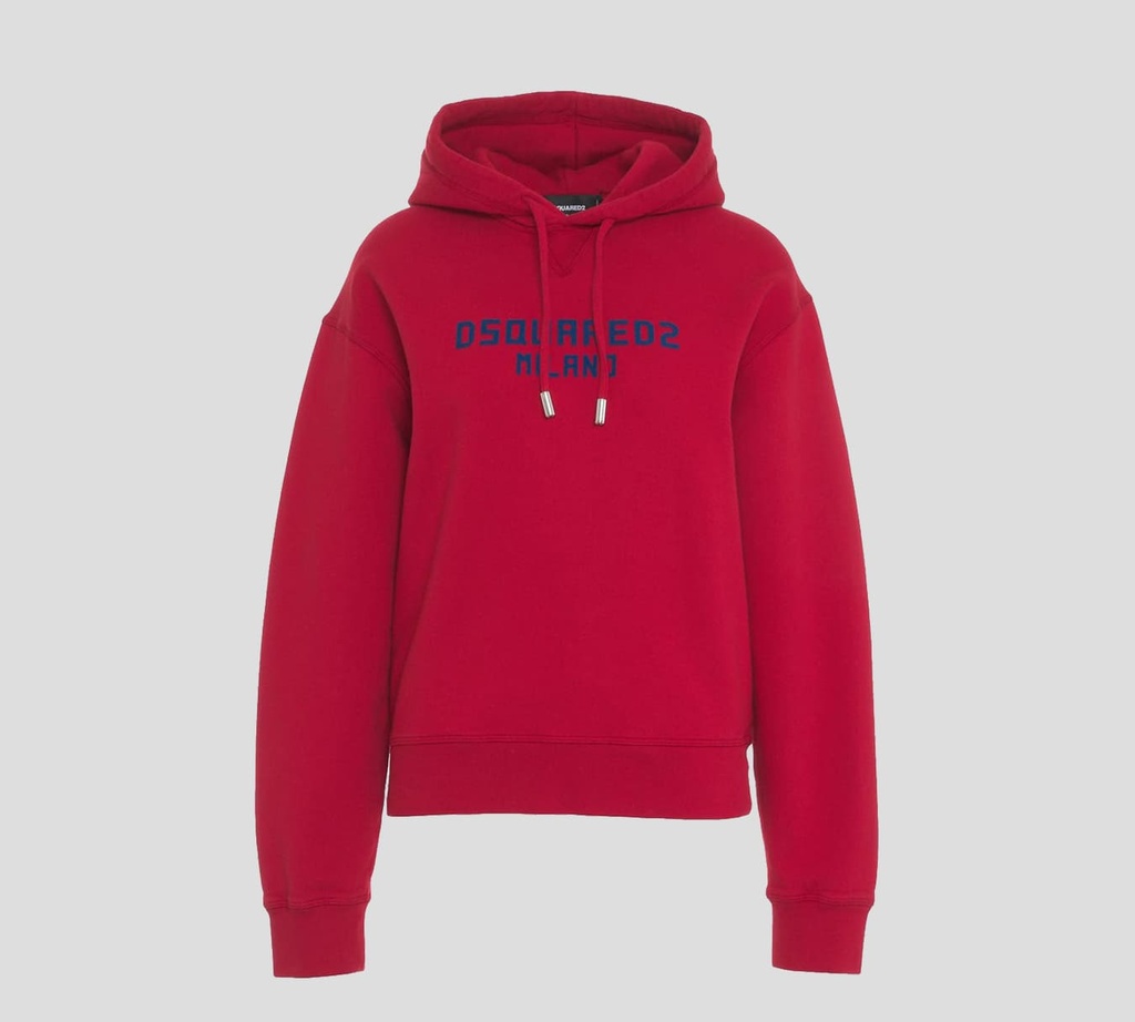 Dsquared2 - HODDIE UNICOLOR CON LOGO TEXTURIZADO EN SOBRE RELIEVE