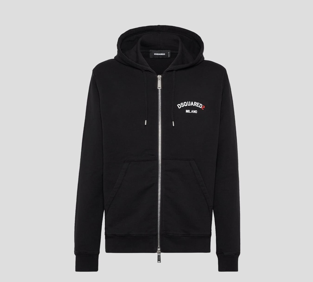 Dsquared2 - SWEATER HOODIE ABIERTO AL FRENTE CON CIERRE
