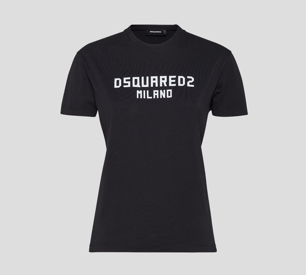Dsquared2 - FRANELA CUELLO REDONDO CON LOGO EN SOBRE RELIEVE