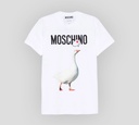 Moschino - FRANELA CUELLO REDONDO CON ESTAMPADO DE GANZO Y LOGO BORDADO