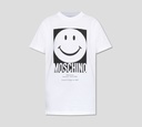 Moschino - FRANELA CUELLO REDONDO CON CARITA FELIZ EN BLANCO Y NEGRO