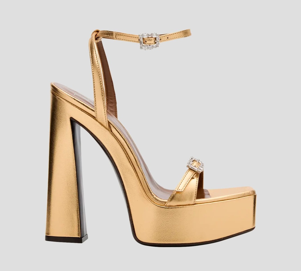 Giuseppe Zanotti - SANDALIA DE PLATAFORMA CON AMARRE AL TOBILLO Y HEBILLAS EN PEDRERÍA