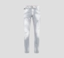 Philipp Plein - SKINNY JEANS PRELAVADOS CON MANCHAS DE PINTURA Y EMOJI DE FUEGO
