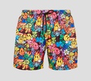 Philipp Plein - SHORT DE PLAYA MULTICOLOR CON ESTAMPADO DE EMOJIS Y FLORES