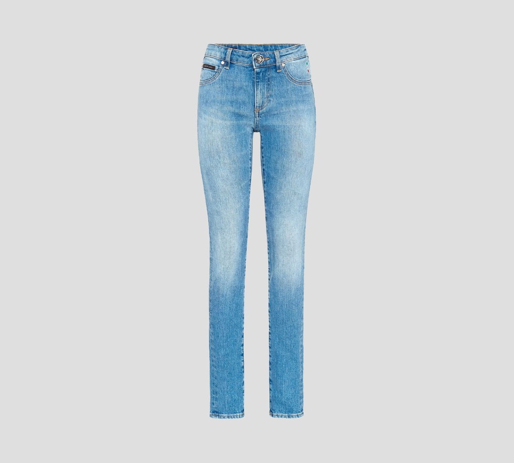 Philipp Plein - SKINNY JEANS CLÁSICO CON SELLO DE MARCA SOBRE BOLSILLO TRASERO