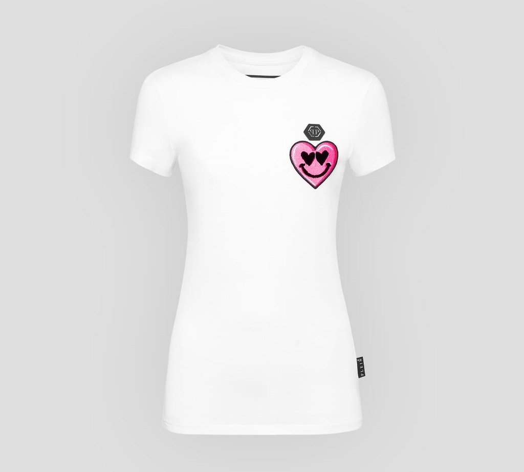 Philipp Plein - FRANELA CUELLO REDONDO CON CORAZÓN BORDADO SOBRE EL PECHO