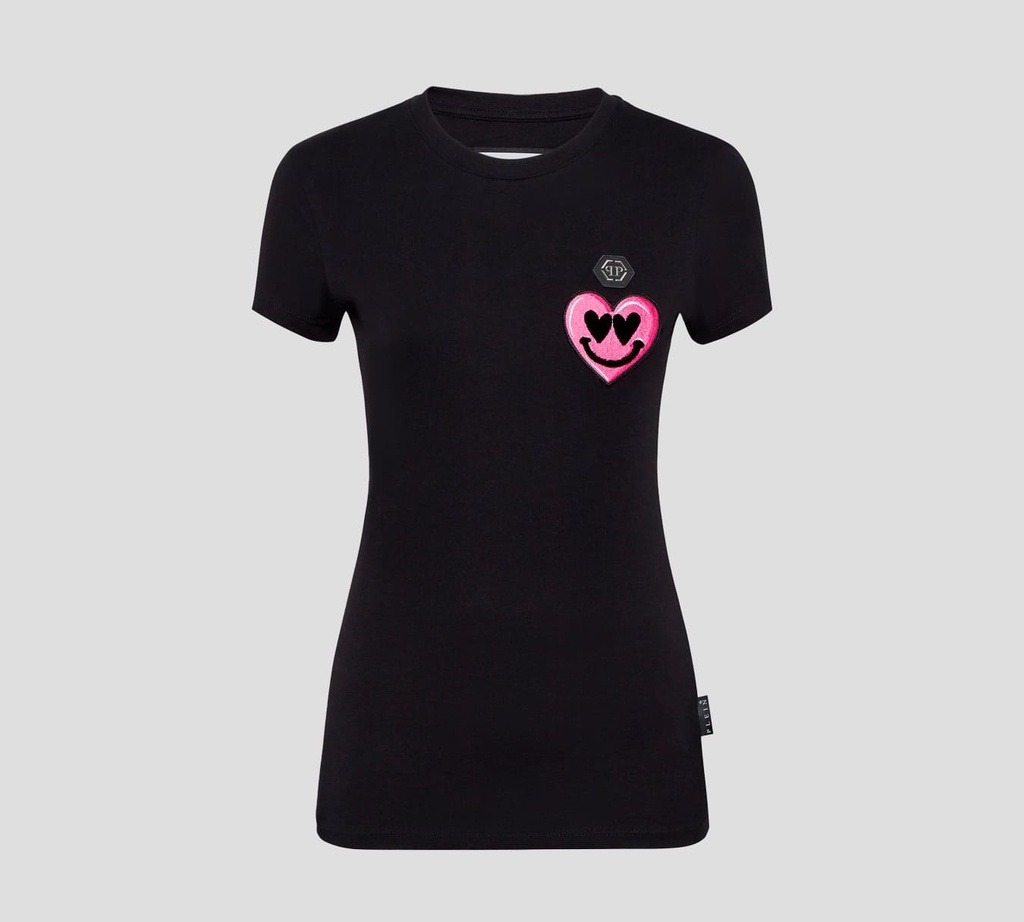 Philipp Plein - FRANELA CUELLO REDONDO CON CORAZÓN BORDADO SOBRE EL PECHO