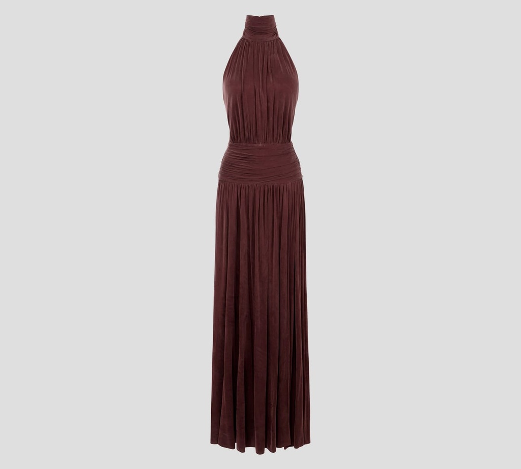 Elisabetta Franchi - VESTIDO MORADO OSCURO CON ESPALDA DESCUBIERTA