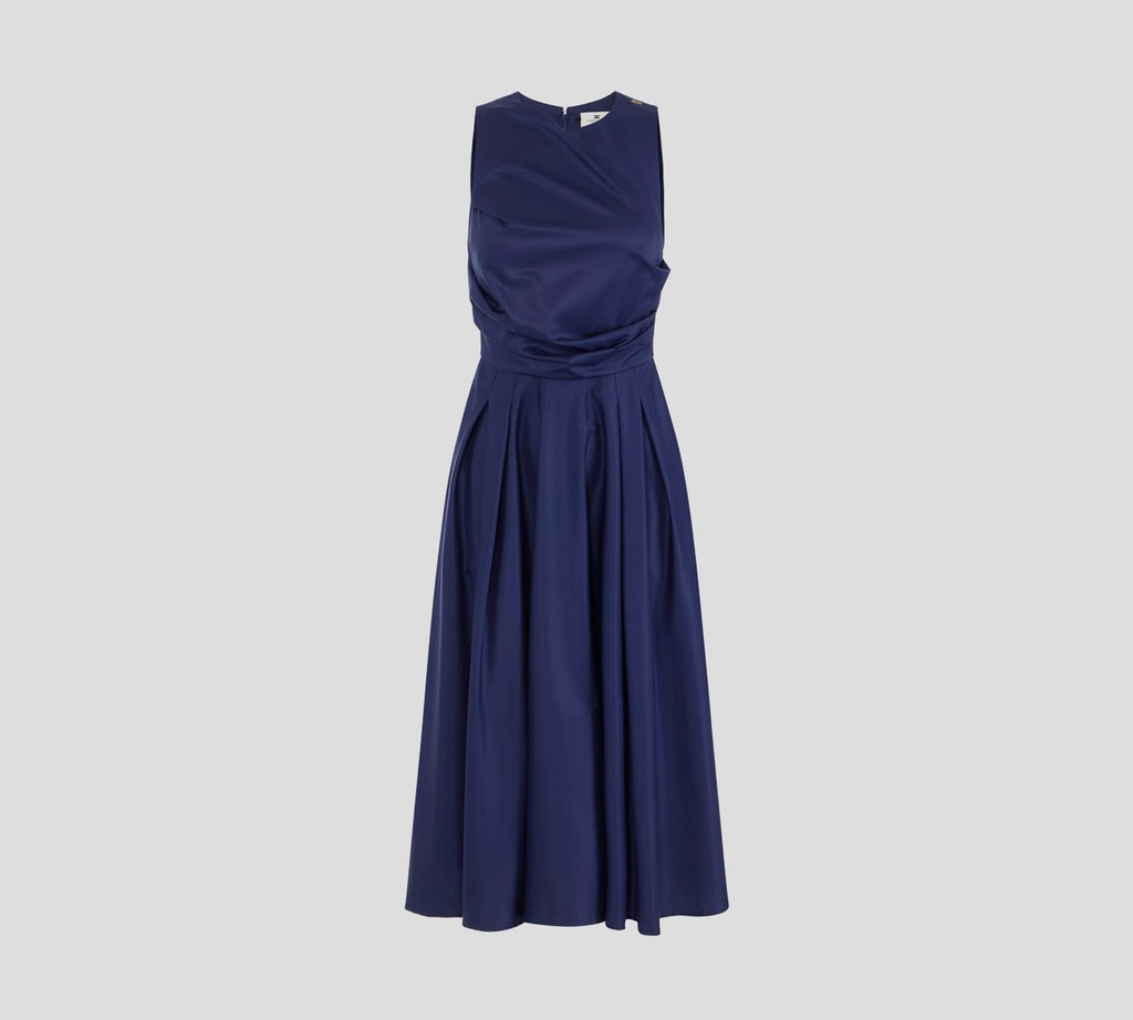 Elisabetta Franchi - VESTIDO DE POPELINA DE ALGODÓN POR DEBAJO DE LA RODILLA