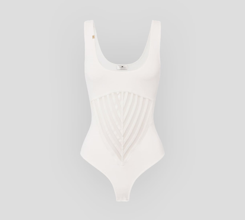Elisabetta Franchi - BODY SIN MANGAS EN VISCOSA CON TRANSPARENCIAS