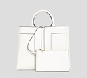 Elisabetta Franchi - CARTERA GRANDE EN CUERO SINTÉTICO CON LOGO EN RELIEVE Y TIRA REMOVIBLE
