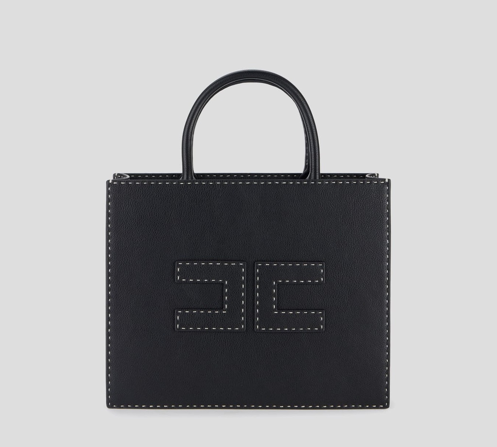 Elisabetta Franchi - CARTERA MEDIANA CON TIRA REMOVIBLE Y COSTURAS CONTRASTANTES