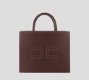Elisabetta Franchi - CARTERA MEDIANA CON TIRA REMOVIBLE Y COSTURAS CONTRASTANTES
