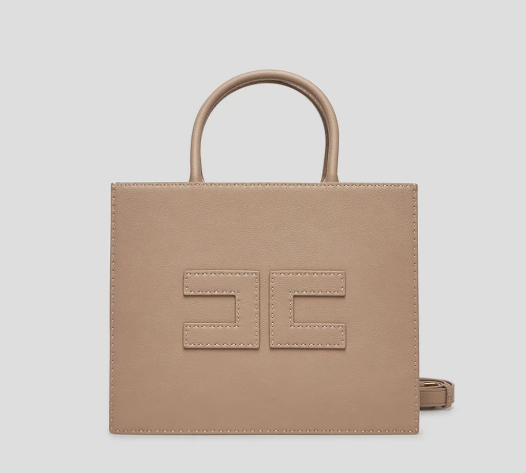 Elisabetta Franchi - CARTERA MEDIANA CON TIRA REMOVIBLE Y COSTURAS CONTRASTANTES