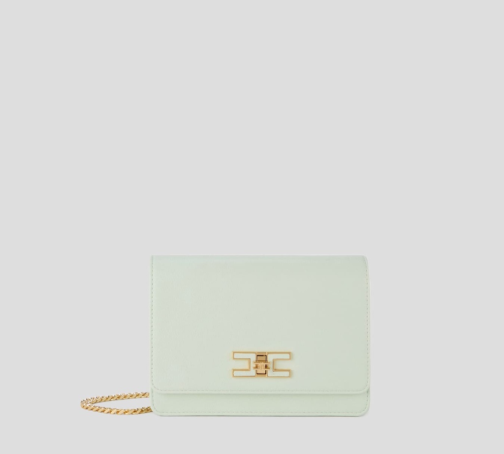 Elisabetta Franchi - CARTERA DE MANO VERDE ACQUA CON PASADOR