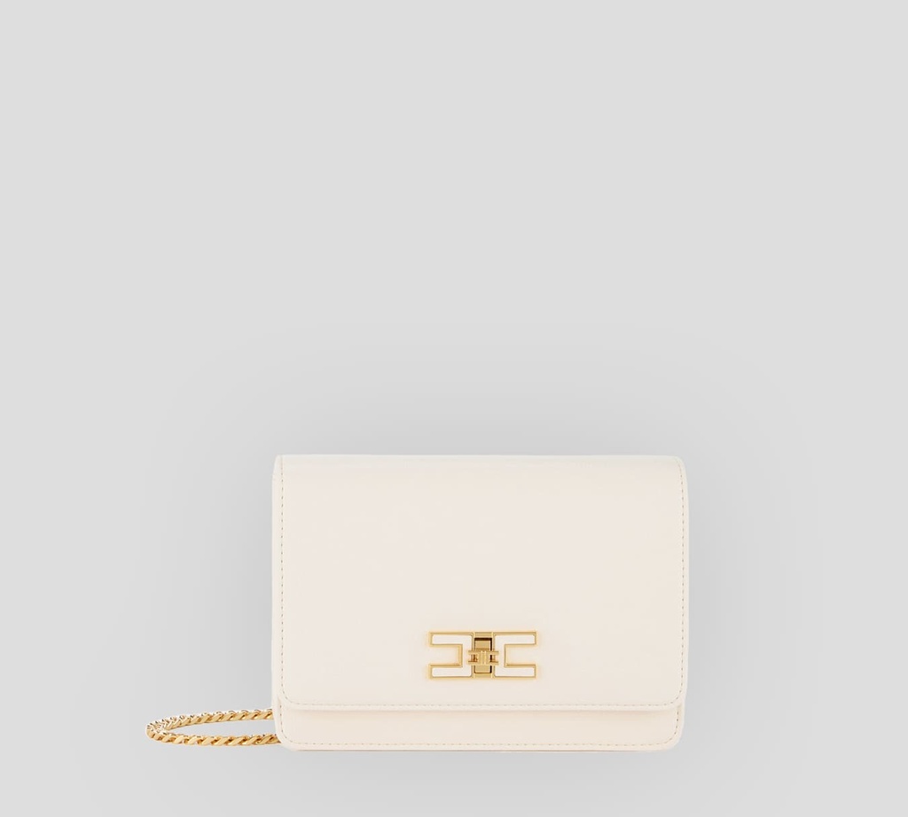 Elisabetta Franchi - CARTERA DE MANO BLANCO PERLA CON PASADOR