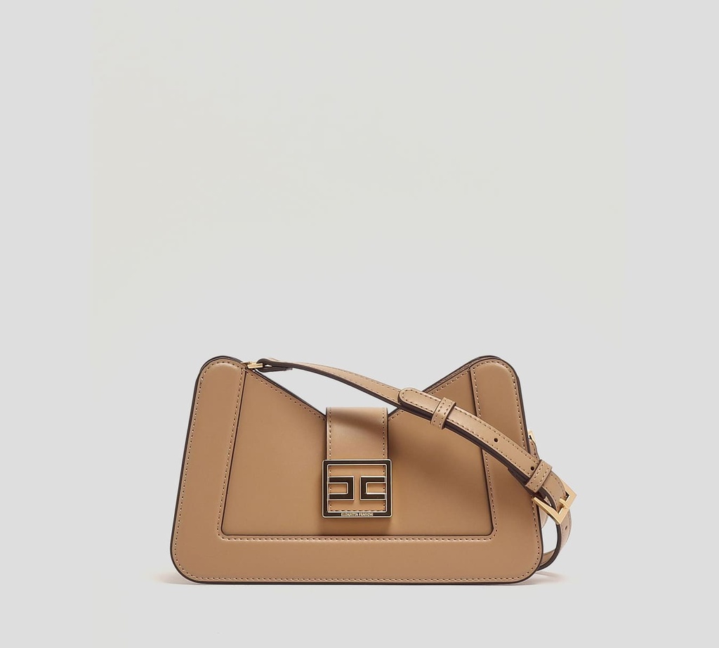 Elisabetta Franchi - CARTERA MARRON CLARO CON CORREA