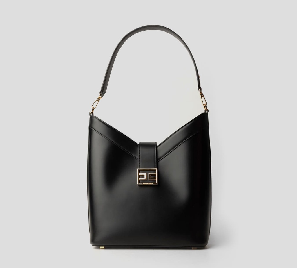 Elisabetta Franchi - CARTERA HOBO DE ASA GRANDE Y BROCHE DE LOGO