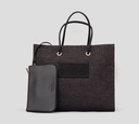 Elisabetta Franchi - CARTERA CUADRADA TEXTURIZADA CON PATRÓN BORDADO