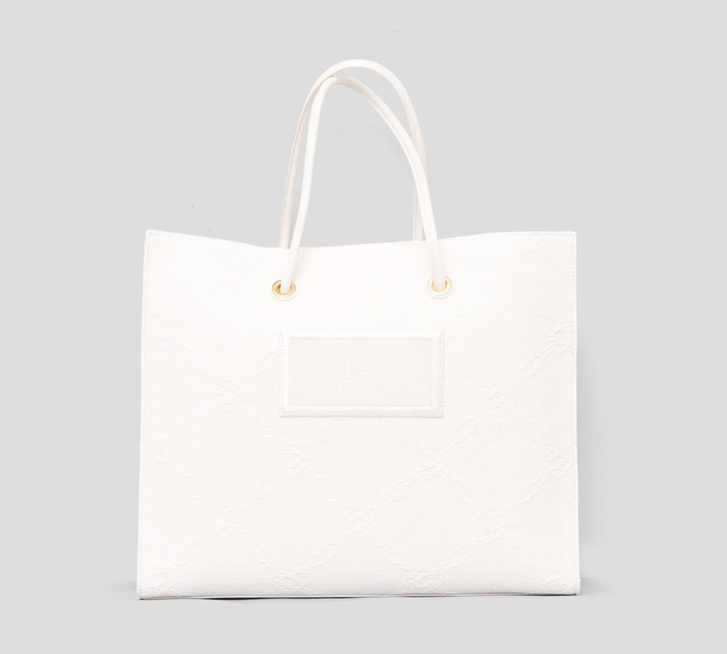 Elisabetta Franchi - CARTERA CUADRADA TEXTURIZADA CON PATRÓN BORDADO