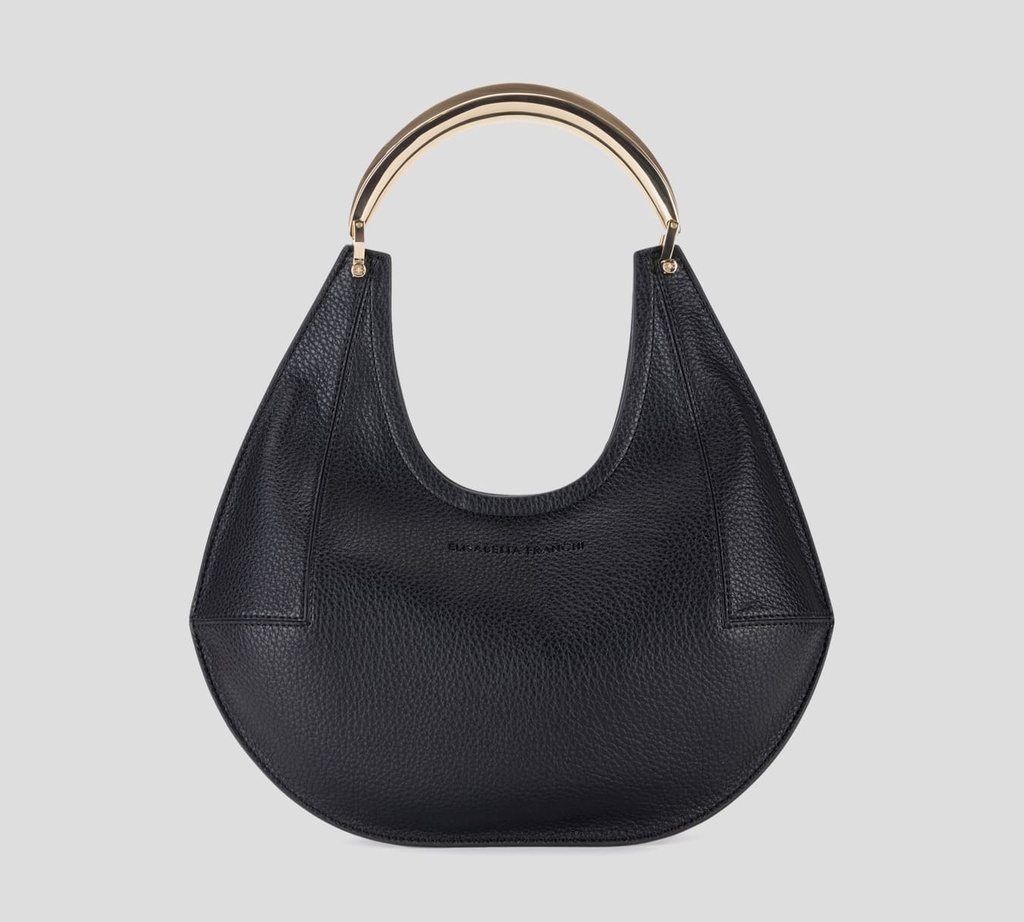 Elisabetta Franchi - CARTERA HOBO CON ASA METÁLICA DORADA