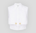 Elisabetta Franchi - CROP TOP DE POPELINA CON CAPA PLISADA