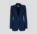 Elisabetta Franchi - BLAZER AZUL CON COSTURA BLANCA EN SOLAPA
