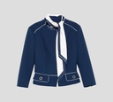 Elisabetta Franchi - CHAQUETA AZUL CON BORDES BLANCOS