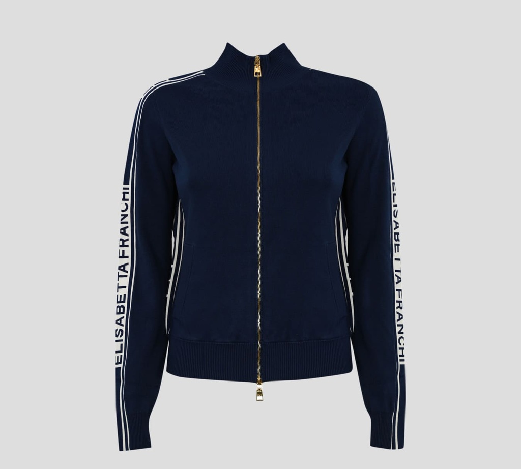 Elisabetta Franchi - SWEATER DE PUNTO DE VISCOSA CON CIERRE FRONTAL