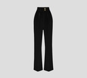 Elisabetta Franchi - PANTALÓN DE CREPÉ FLUIDO CON BOTONES DORADOS