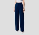 Elisabetta Franchi - PANTALÓN EN CREPÉ FLUIDO CORTE RECTO CON PINZA