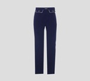 Elisabetta Franchi - PANTALÓN DE CREPÉ CON BORDES CONTRASTANTES Y DOBLE BOLSILLO FRONTAL