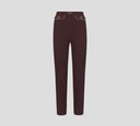 Elisabetta Franchi - PANTALÓN DE CREPÉ CON BORDES CONTRASTANTES Y DOBLE BOLSILLO FRONTAL