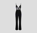 Elisabetta Franchi - JUMPSUIT EN CREPÉ LIGERO CON FLORES BORDADAS SOBRE TOP