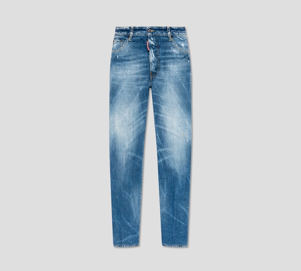 Dsquared2 - BLUE JEAN CORTE RECTO CON SALPICADURA DE PINTURA