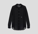Dsquared2 - BLUSA NEGRA TRANSPARENTE ABOTONADA AL FRENTE