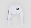 Dsquared2 - SWEATER CROP TOP CON HODDIE EN BLANCO CON ESTAMPADO 64