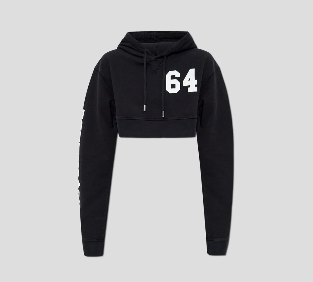 Dsquared2 - SWEATER CROP TOP CON HODDIE EN NEGRO CON ESTAMPADO 64