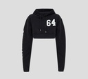 Dsquared2 - SWEATER CROP TOP CON HODDIE EN NEGRO CON ESTAMPADO 64