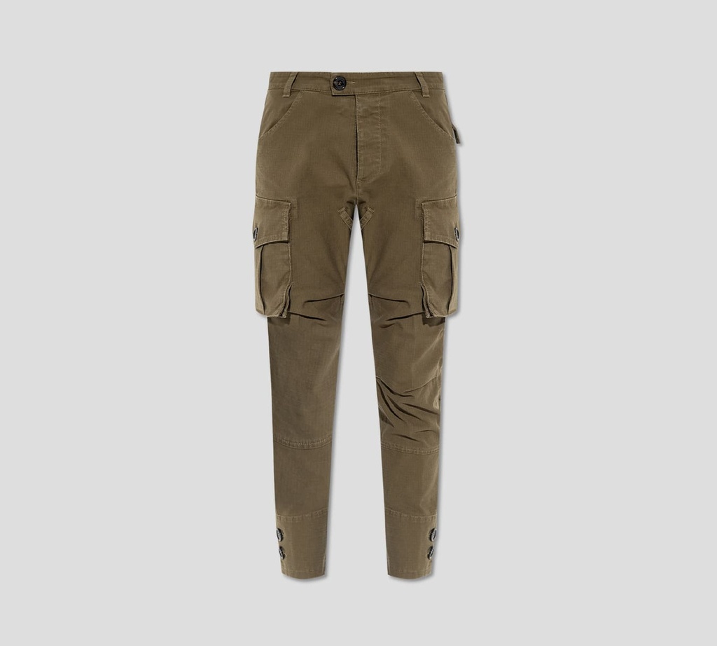 Dsquared2 - PANTALON SKINNY CARGO EN VERDE MILITAR CON BOLSILLOS GRANDES