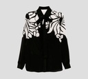 Elie Saab - BLUSA CON LAZO EN EL CUELLO Y ESTAMPADO DE FLORES