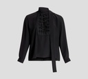 Elie Saab - BLUSA DE SEDA CON BORDADO EN EL PECHO Y LAZOS