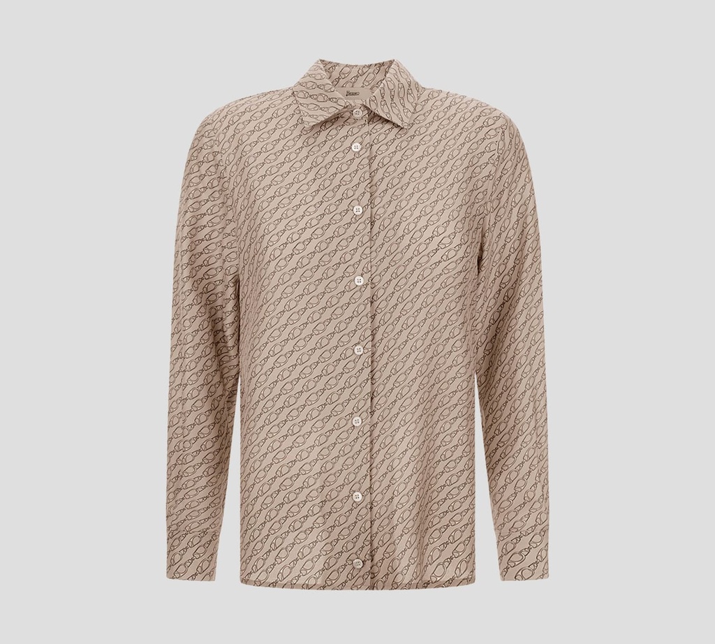 Herno - BLUSA CON ESTAMPADO DE CADENAS