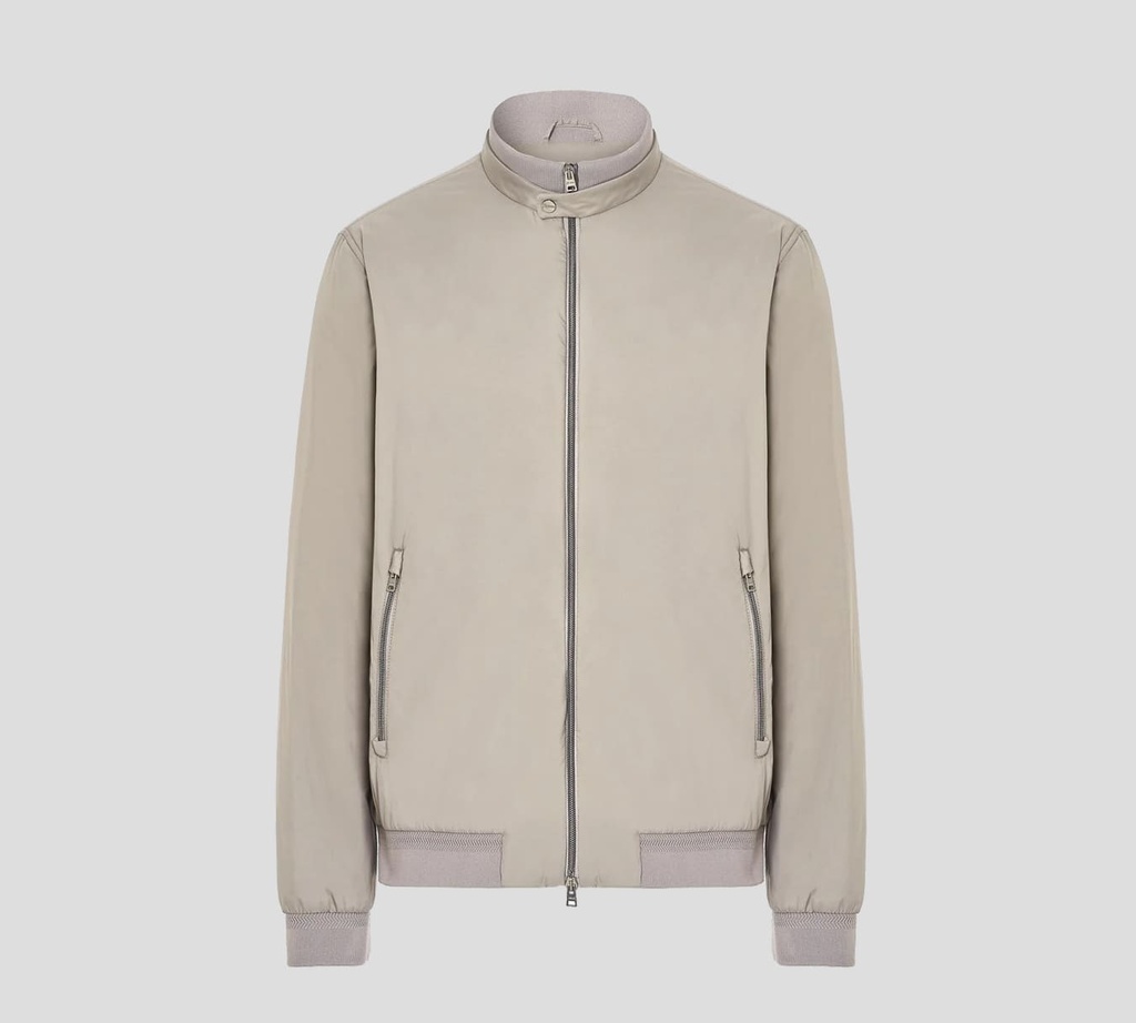 Herno - CHAQUETA BOMBER CON DOBLE CUELLO Y ACANALADO EN PUÑOS Y RUEDO