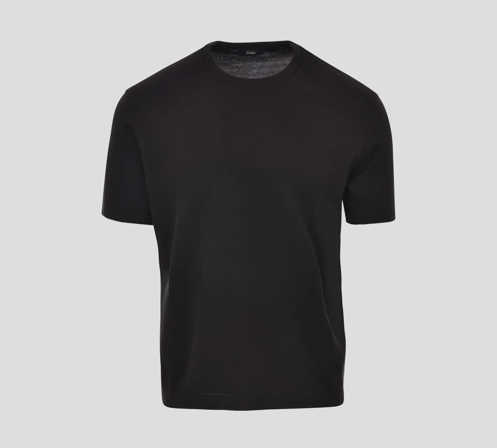 Herno - FRANELA BÁSICA CUELLO REDONDO UNICOLOR EN TELA GRUESA