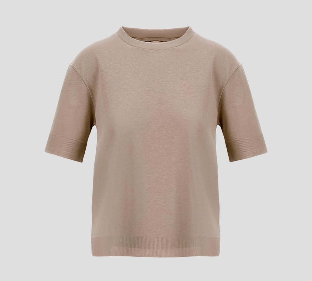 Herno - BLUSA CUELLO REDONDO DE PUNTO CON MANGA CORTA