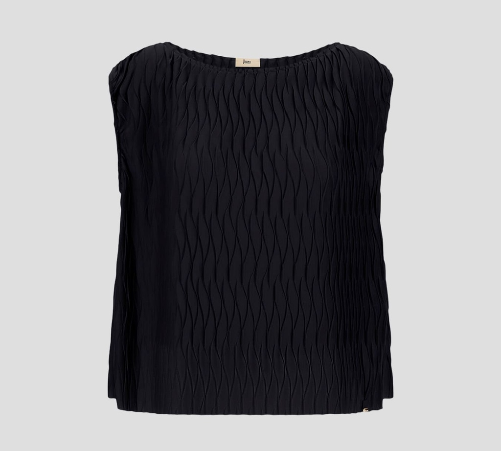 Herno - BLUSA SIN MANGAS CUELLO REDONDO CON EFECTO DE ONDA